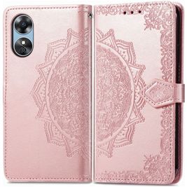 Mobigear Mandala OPPO A17 Hoesje Bookcase Portemonnee - Roségoud