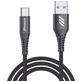 Mobigear Nylon USB-A naar USB-C Kabel 3 Meter - Zwart
