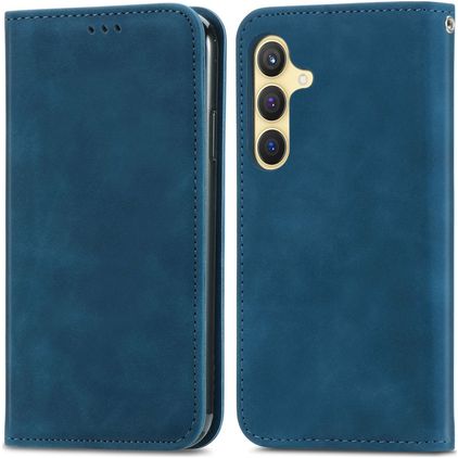 Mobigear Retro Slim Samsung Galaxy S25 Hoesje Bookcase Portemonnee - Blauw