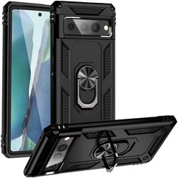 Mobigear Armor Ring Google Pixel 7 Pro Hoesje Hardcase Backcover Shockproof met Ringhouder - Zwart