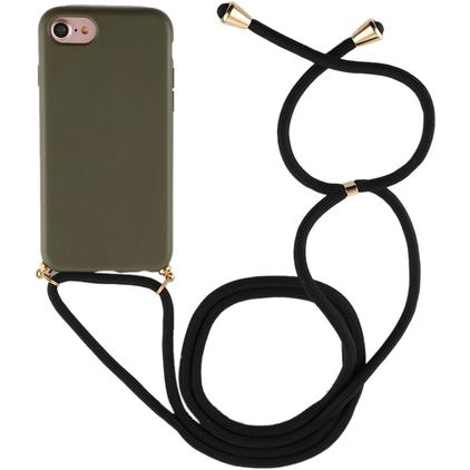 Mobigear Lanyard iPhone 8 Flexibel TPU Hoesje met koord - Groen