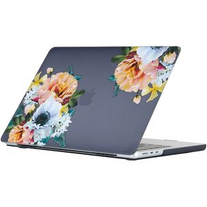 Mobigear Design MacBook Air 15 Inch (2023-2026) Hoes Hardshell Laptopcover MacBook Case - Flowers Black - Model A2941 / A3114 / A3241 / A3448