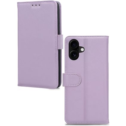 Mobilize Premium Gelly iPhone 16 Hoesje Bookcase Portemonnee - Paars