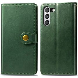 Mobigear Snap Button Samsung Galaxy S21 FE Hoesje Bookcase Portemonnee - Groen