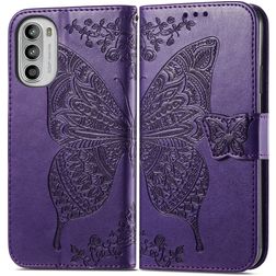 Mobigear Butterfly Motorola Moto G82 Hoesje Bookcase Portemonnee - Paars