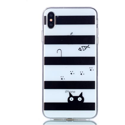 Mobigear Design iPhone XS Max Hoesje Flexibel TPU Backcover - Kat