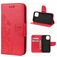 Mobigear Flowers iPhone 12 Mini Hoesje Bookcase Portemonnee - Rood