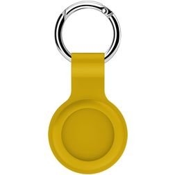Mobigear Ring Apple AirTag Hoesje Flexibel Siliconen Sleutelhanger - Geel