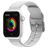 Mobigear Dashed Siliconen Apple Watch Bandje Gespsluiting - 42/41/40/38 mm - Wit