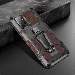 Mobigear Armor Stand Samsung Galaxy A72 Hoesje Hardcase Backcover Shockproof met Standaard - Bruin