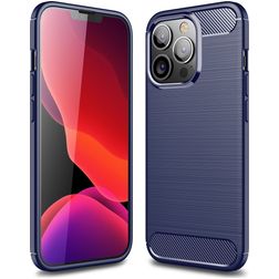 Mobigear Brushed Slim iPhone 13 Pro Max Hoesje Flexibel TPU Backcover - Blauw