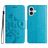 Mobigear Flowers iPhone 16 Hoesje Bookcase Portemonnee - Blauw
