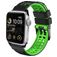 Mobigear Aero Armor Siliconen Apple Watch Bandje Gespsluiting - 49/46/45/44 mm - Zwart / Groen