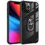 Mobigear Crystal Ring iPhone 14 Plus Hoesje Hardcase Backcover met Ringhouder - Transparant / Zwart