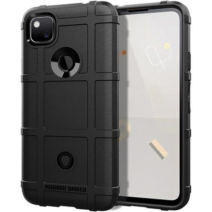 Mobigear Rugged Shield Google Pixel 4a Hoesje Flexibel TPU Backcover Shockproof - Zwart