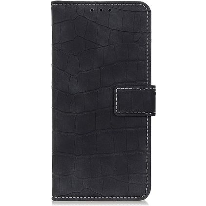 Mobigear Croco OnePlus Nord 2 Hoesje Bookcase Portemonnee - Zwart