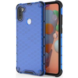 Mobigear Honeycomb Samsung Galaxy A11 Hoesje Hardcase Backcover Shockproof - Blauw
