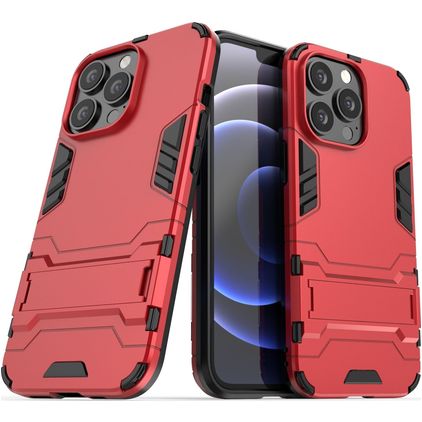 Mobigear Armor Stand iPhone 13 Pro Hoesje Hardcase Backcover Shockproof met Standaard - Rood