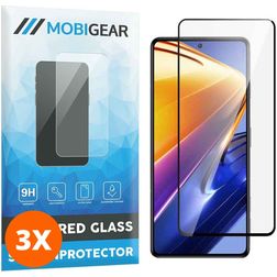 Mobigear Premium POCO F4 GT Glazen Screenprotector - Case Friendly - Zwart (3-Pack)