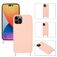 Mobigear Lanyard iPhone 14 Pro Max Siliconen Hoesje met koord - Roze