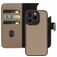 Mobiparts iPhone 15 Pro MagSafe Hoesje Echt Leer Uitneembare 2in1 Bookcase Portemonnee - Taupe