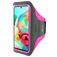 Mobiparts Comfort Fit Telefoonhouder Hardlopen Samsung Galaxy A71 Sport Hoesje Neopreen Sportarmband - Neon Pink