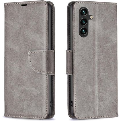 Mobigear Excellent Samsung Galaxy S25 FE Hoesje Bookcase Portemonnee - Grijs