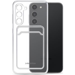 Mobilize Gelly Card Doorzichtig Samsung Galaxy S23 Plus Hoesje Flexibel TPU Backcover met Pasjeshouder - Transparant