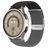 Mobigear Braided Dual Nylon Smartwatch Bandje Klemsluiting - 20 mm - Zwart / Grijs