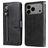 Mobigear Zipper iPhone 17 Pro Max Hoesje Bookcase Portemonnee - Zwart
