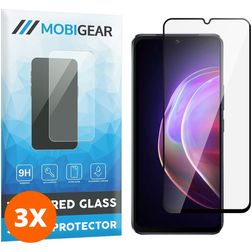Mobigear Premium Vivo V21 Glazen Screenprotector - Case Friendly - Zwart (3-Pack)