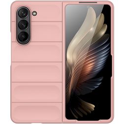 Mobigear Bumpy Samsung Galaxy Z Fold 5 Hoesje Flexibel TPU Backcover - Roze