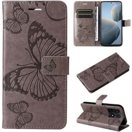 Mobigear Butterfly Xiaomi 14T Hoesje Bookcase Portemonnee - Grijs Mobigear Butterfly Xiaomi 14T Hoesje Bookcase Portemonnee - Grijs