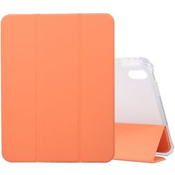 Mobigear Tri-Fold Gel iPad 11 (2025) Hoes TPU,Kunstleer Bookcase + Stylus Houder - Oranje