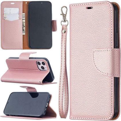 Mobigear Excellent iPhone 12 Hoesje Bookcase Portemonnee - Roségoud