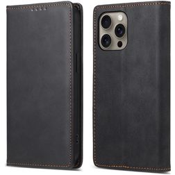 Mobigear Wallet iPhone 16 Pro Max Hoesje Bookcase Portemonnee - Zwart
