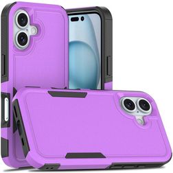 Mobigear Heavy Armor iPhone 16 Hoesje Hardcase Backcover Shockproof - Paars