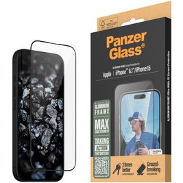 PanzerGlass Ultra-Wide Fit iPhone 16 Glazen Screenprotector - Case Friendly + Installatie Frame