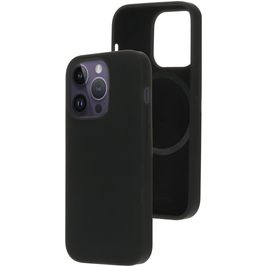 Mobiparts iPhone 14 Pro Siliconen MagSafe Hoesje Backcover - Zwart