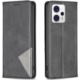 Mobigear Rhombus Slim Motorola Moto G23 Hoesje Bookcase - Zwart
