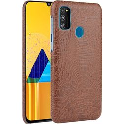 Mobigear Croco Samsung Galaxy M21 Hoesje Hardcase Backcover - Bruin