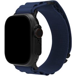 Mobilize Alpine Nylon Apple Watch Bandje Gespsluiting - 42/41/40/38 mm - Blauw