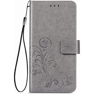 Mobigear Clover Motorola One Fusion Plus Hoesje Bookcase Portemonnee - Grijs