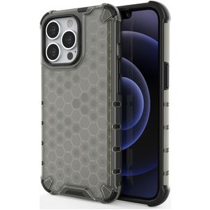 Mobigear Honeycomb iPhone 14 Pro Max Hoesje Hardcase Backcover Shockproof - Zwart