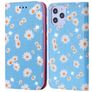 Mobigear Daisies iPhone 12 Pro Max Hoesje Bookcase Portemonnee - Blauw