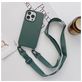 Mobigear Lanyard iPhone 14 Pro Max Siliconen Hoesje met koord - Donkergroen