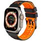 Mobigear Aero Armor Siliconen Apple Watch Bandje Gespsluiting - 49/46/45/44 mm - Zwart / Oranje