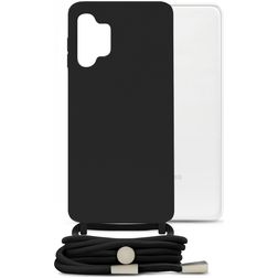 Mobilize Lanyard Gelly Samsung Galaxy A13 4G Flexibel TPU Hoesje met koord - Zwart