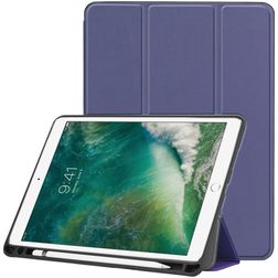 Mobigear Tri-Fold Gel iPad Air 3 (2019) Hoes TPU,Kunstleer Bookcase + Stylus Houder - Donkerblauw