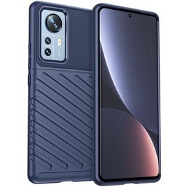 Mobigear Groove Xiaomi 12 Pro Hoesje Flexibel TPU Backcover - Blauw